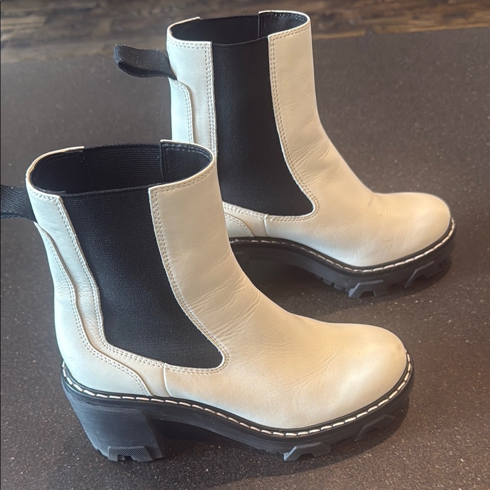rag & bone Cream and Black Ankle Boots